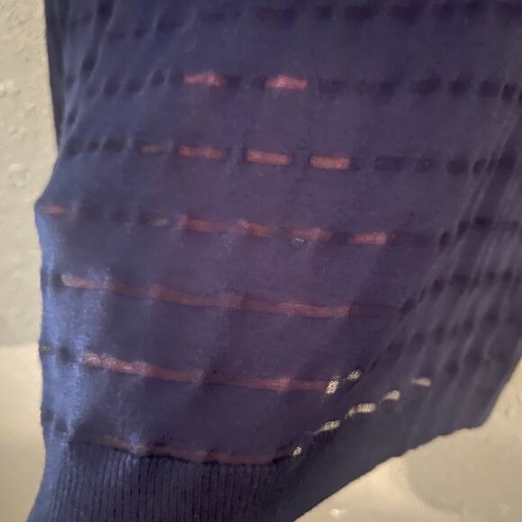 NWOT Lane Bryant Women's Long Sleeve Sweater Shirt 22/24 Navy Blue Sheer Layer - Picture 3 of 6